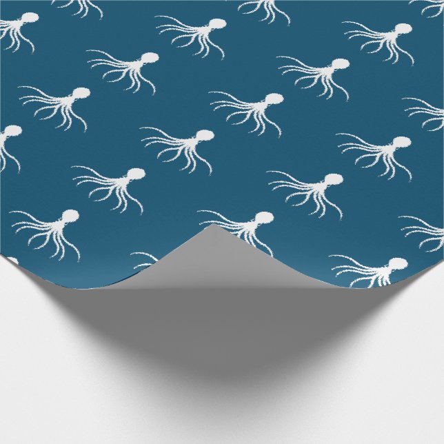 Distressed Octopus Design - Matte Wrapping Paper (Corner)