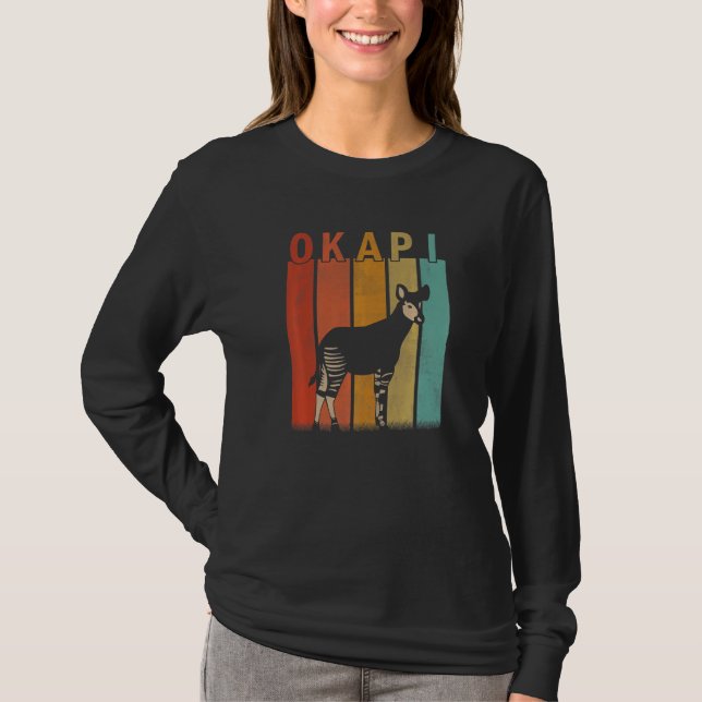 Distressed Okapi  Men Women Kid Cute Okapi Retro T-Shirt (Front)