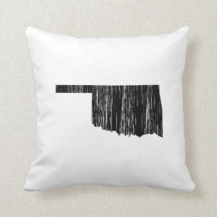 Distressed Oklahoma State Outline Cushion
