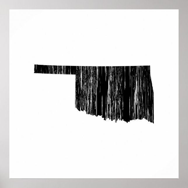 Distressed Oklahoma  State Outline Poster (Front)