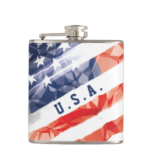 Distressed Old American Flag Hip Flask