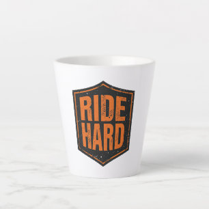 Distressed Orange "Ride Hard" Patch Latte Mug