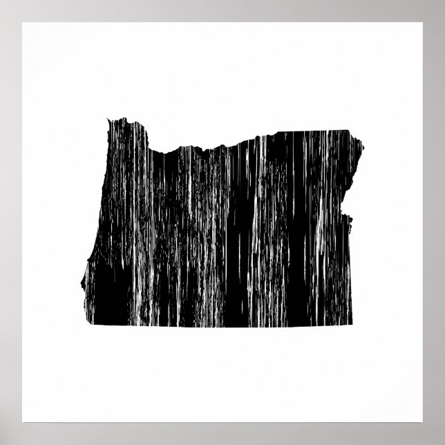 Distressed Oregon State Outline Poster (Front)