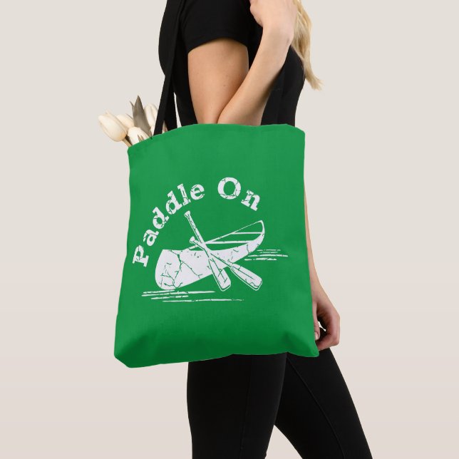 Distressed Paddle On Design - All-Over-Print Tote Bag (Close Up)