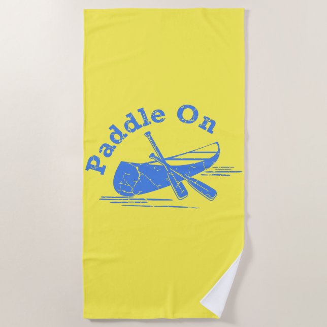 Distressed Paddle On Design - Beach Towel (Front)