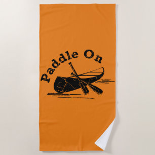Distressed Paddle On Design - Beach Towel