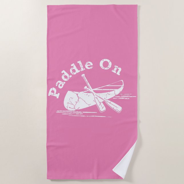 Distressed Paddle On Design - Beach Towel (Front)