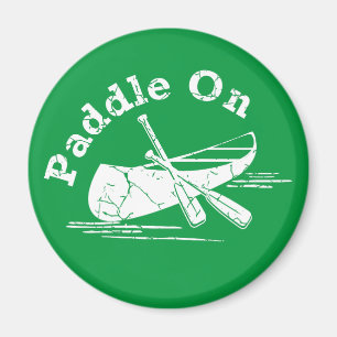 Distressed Paddle On Design - Circle Magnet