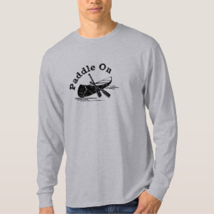 Distressed Paddle On Design - Men's Basic Long Sle T-Shirt