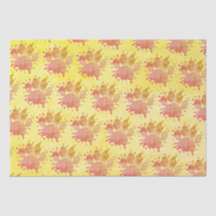 Distressed Paint Splatter Dog Paw Print Tissue Paper