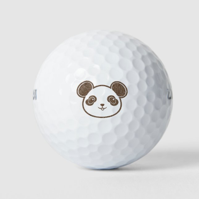 Distressed Panda Bear Golf Balls (Front)