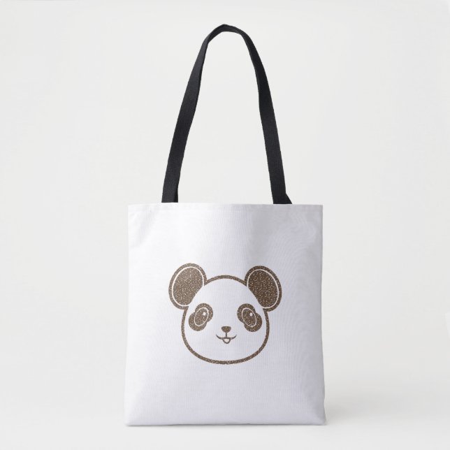 Distressed Panda Bear Tote Bag (Front)