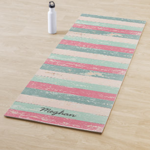 Distressed Pastel Wood Personalised Yoga Mat