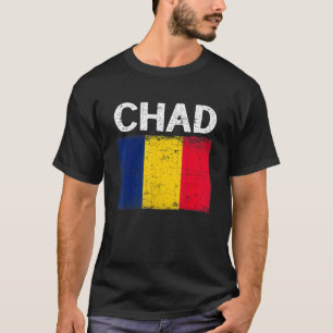 Distressed Patriotic Chad Flag Men Women T-Shirt