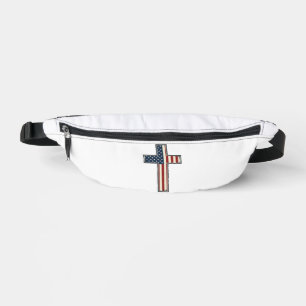 Distressed Patriotic Cross Vector Design_1 Bum Bags