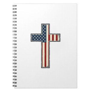 Distressed Patriotic Cross Vector Design_1 Notebook
