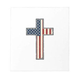 Distressed Patriotic Cross Vector Design_1 Notepad
