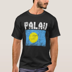 Distressed Patriotic Palau Flag Men Women Kids T-Shirt