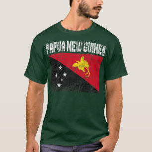 Distressed Patriotic Papua New Guinea Flag Men Wom T-Shirt