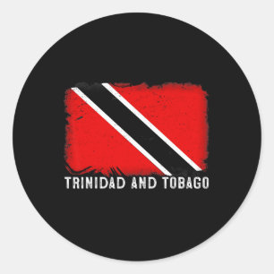 Distressed Patriotic Trinidad And Togo Flag Trinid Classic Round Sticker