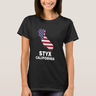 Distressed Patriotic USA Flag Styx, California T-Shirt