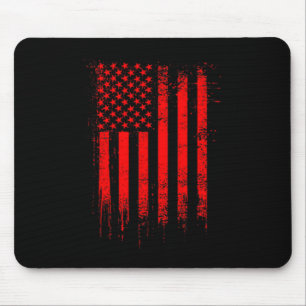 Distressed Patriotic USA Pocket Red American Flag Mouse Pad