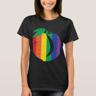 Distressed Peach, Plum Berry Fruit, Round Booty, B T-Shirt