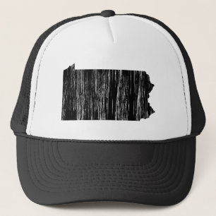 Distressed Pennsylvania State Outline Trucker Hat