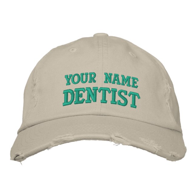Distressed personalised Dentist Cap (Front)