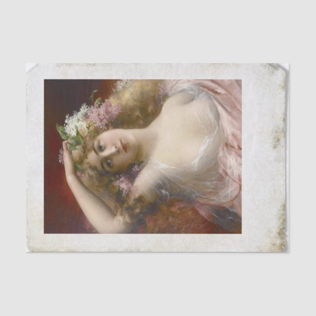 Distressed Photograph of Victorian Lady Tissue Paper (Front)