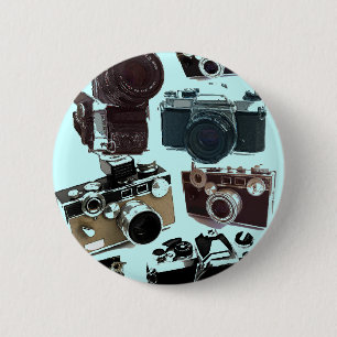 distressed photographer photography retro Camera 6 Cm Round Badge