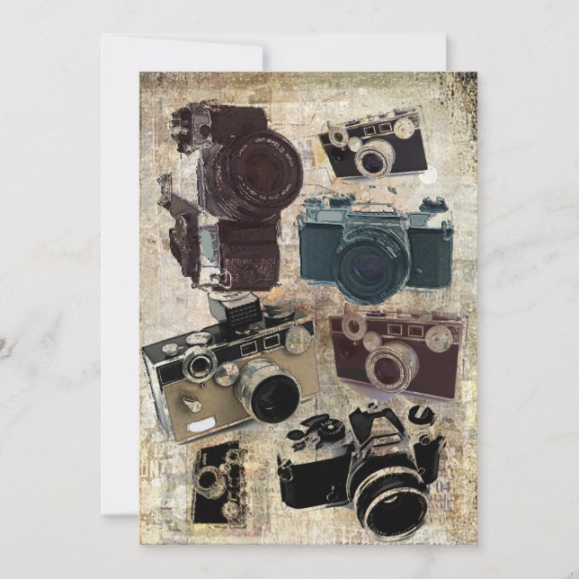 distressed photographer photography retro Camera Invitation (Front)