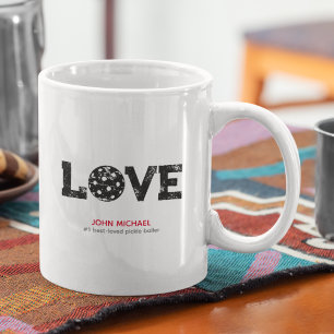 Distressed Pickleball LOVE Coffee Mug