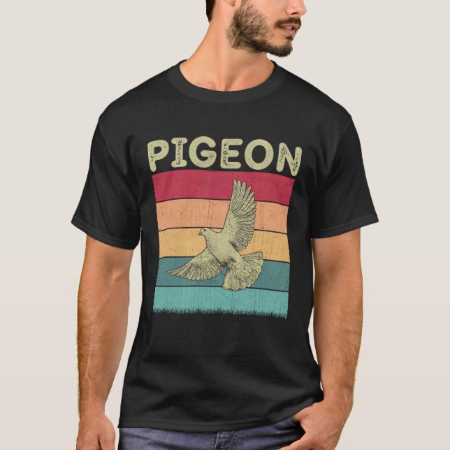 Distressed Pigeon Lover Boys Girls Retro Style Pig T-Shirt (Front)