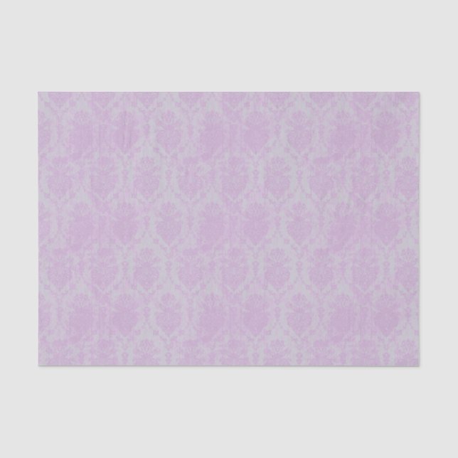Distressed Pink Grunge Damask Tissue Paper (Front)