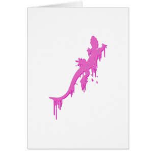 Distressed Pink Salamander With Paint Drip