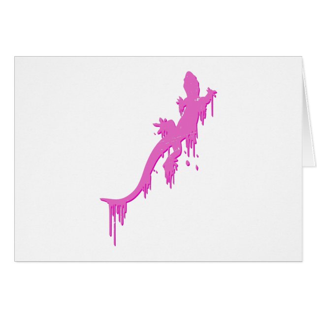 Distressed Pink Salamander With Paint Drip (Front Horizontal)