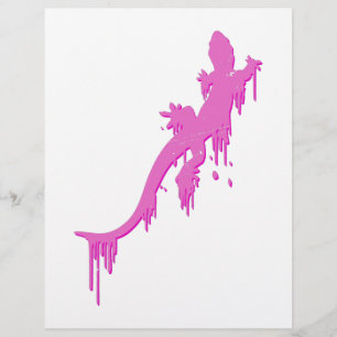 Distressed Pink Salamander With Paint Drip