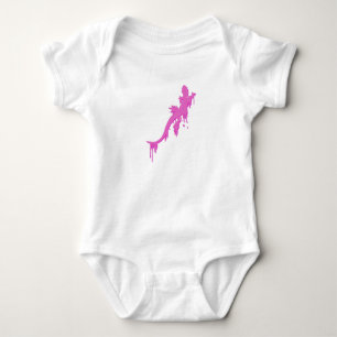 Distressed Pink Salamander With Paint Drip Baby Bodysuit