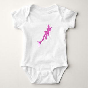 Distressed Pink Salamander With Paint Drip Baby Bodysuit