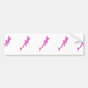 Distressed Pink Salamander With Paint Drip Bumper Sticker