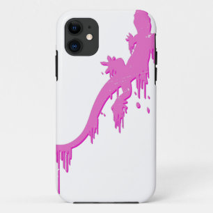Distressed Pink Salamander With Paint Drip Case-Mate iPhone Case