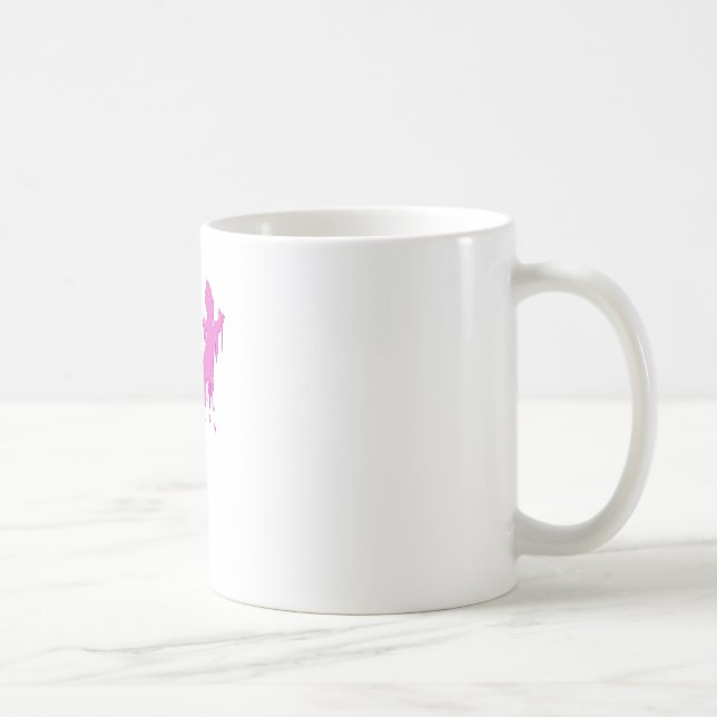 Distressed Pink Salamander With Paint Drip Coffee Mug (Right)