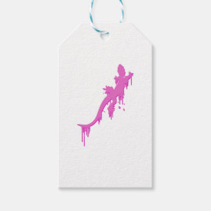 Distressed Pink Salamander With Paint Drip Gift Tags