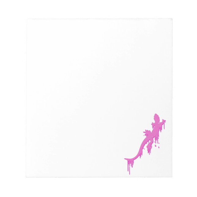 Distressed Pink Salamander With Paint Drip Notepad (Front)
