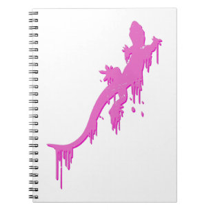 Distressed Pink Salamander With Paint Drip Spiral Notebook