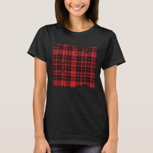 Distressed Plaid Red Patch T-Shirt