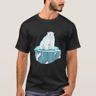Distressed Polar Bear Stranded On Iceberg Climate  T-Shirt