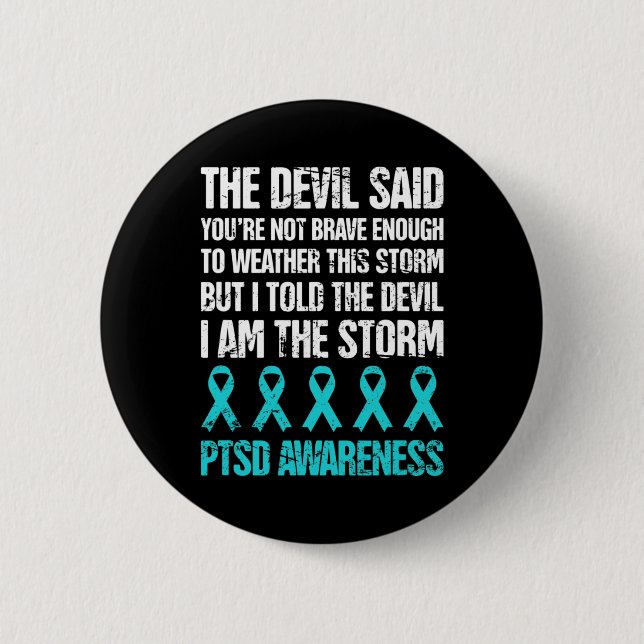 Distressed Post Traumatic Stress Ptsd Awareness  6 Cm Round Badge (Front)