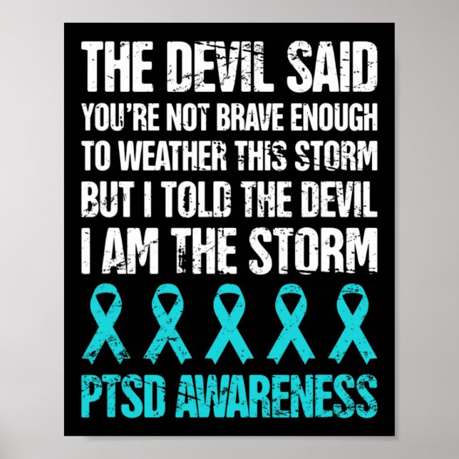Distressed Post Traumatic Stress Ptsd Awareness  Poster (Front)